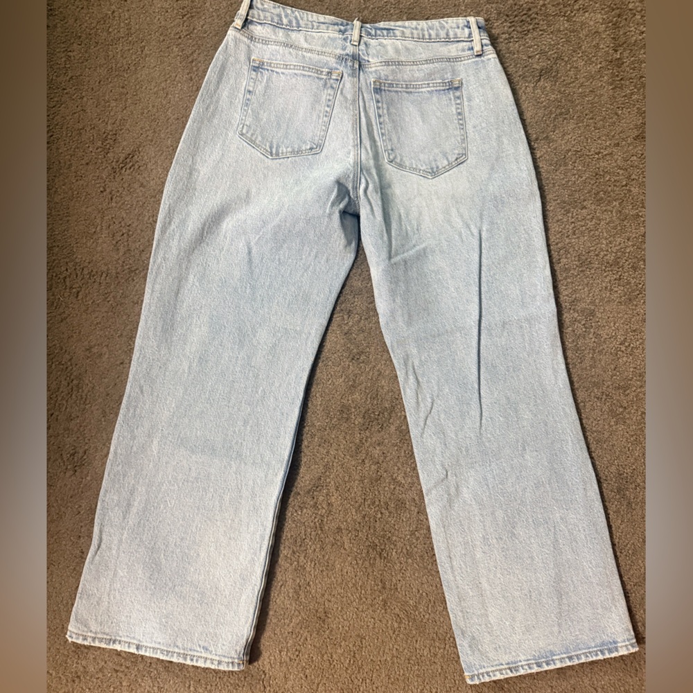LOFT Light Blue Relaxed Straight Leg Jeans - Picture 8 of 9